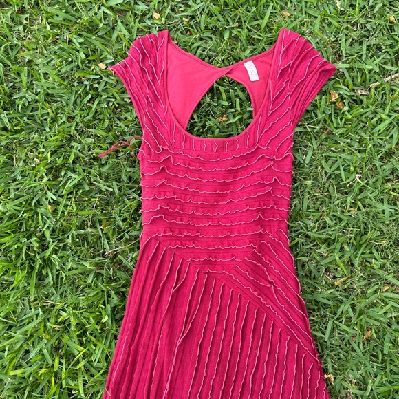 Free people red ruffle maxi gown - Picture 1 of 4